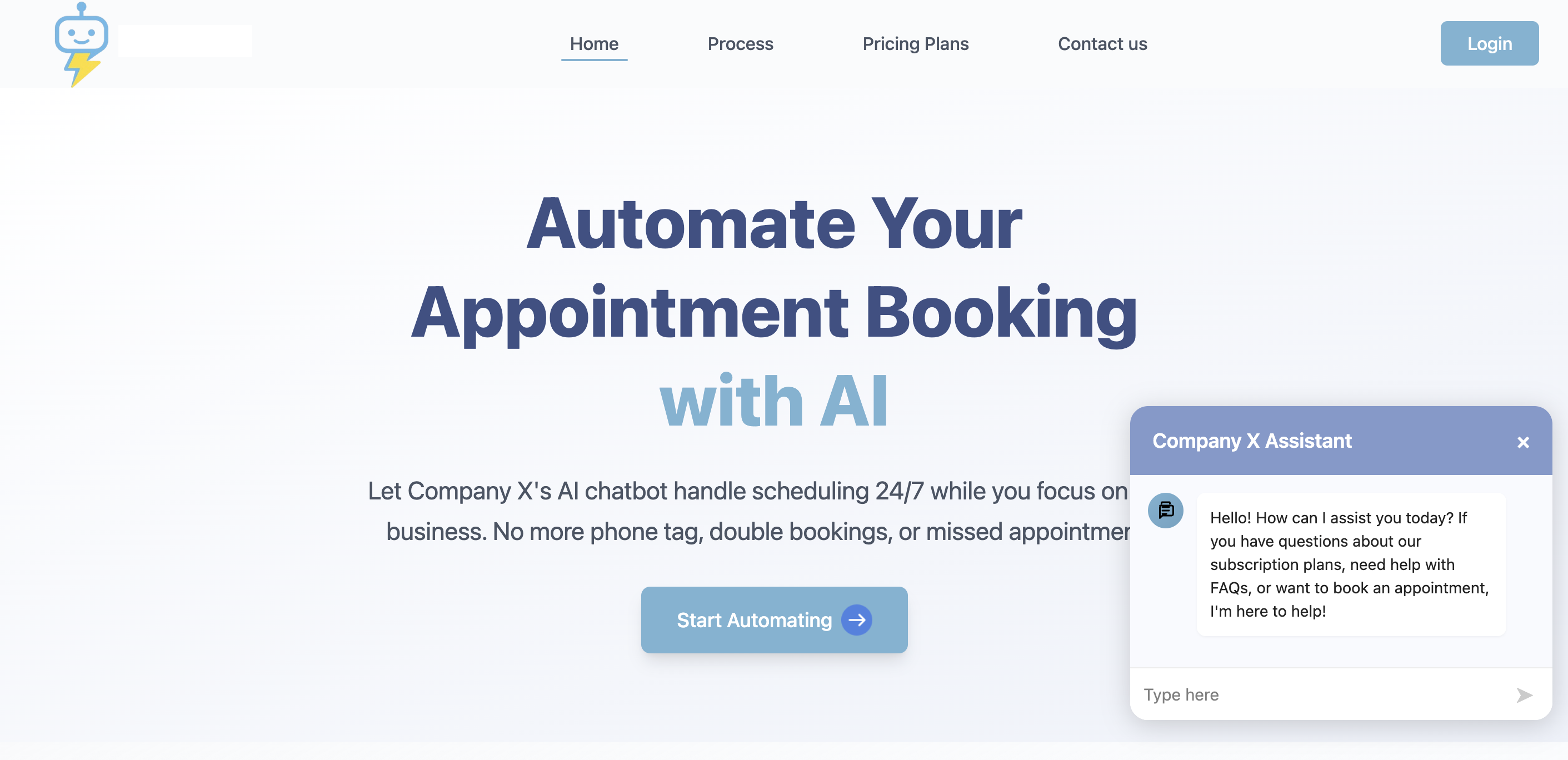 AI automation dashboard showing appointment booking workflow