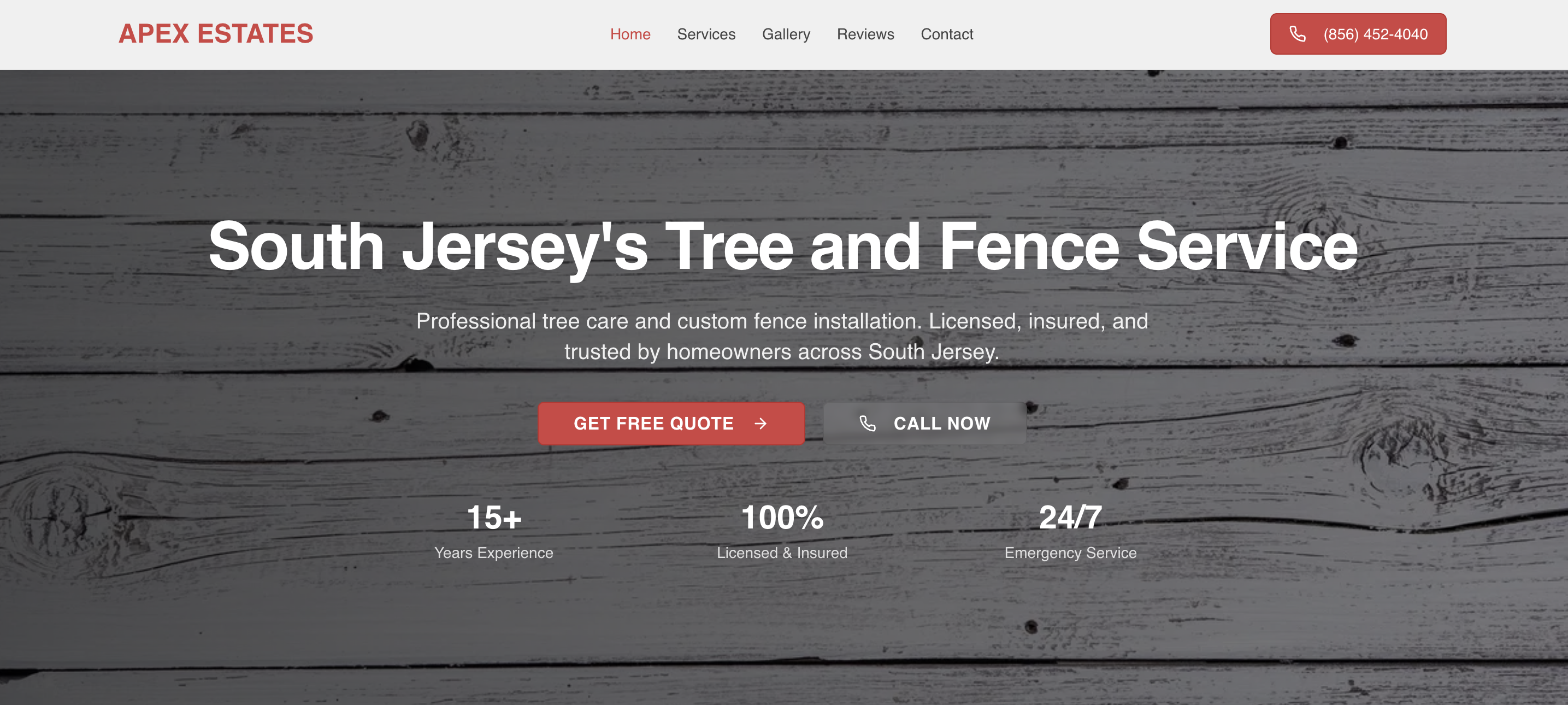 Custom website created for a tree service small business